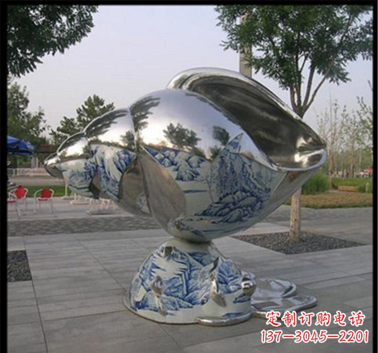 泰安不锈钢海螺景观雕塑精美的海景景观