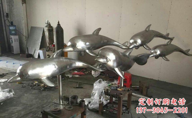 泰安不锈钢海豚雕塑