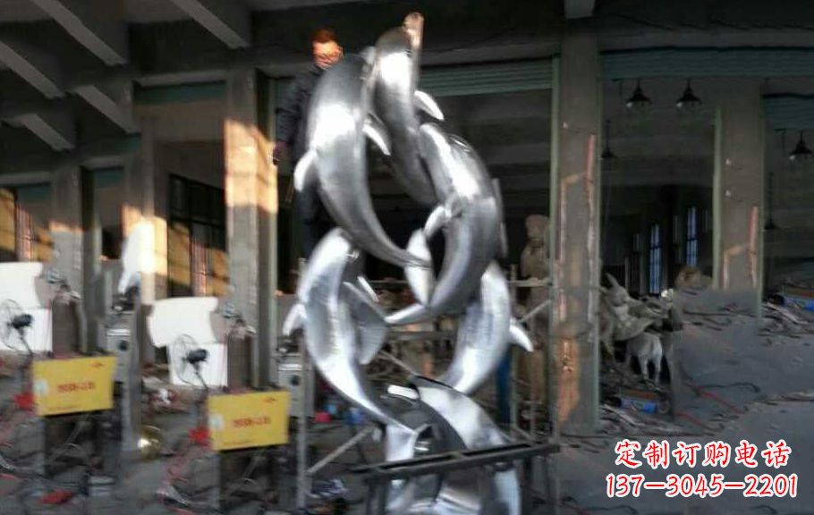 泰安不锈钢海豚雕塑漂亮的海洋艺术品