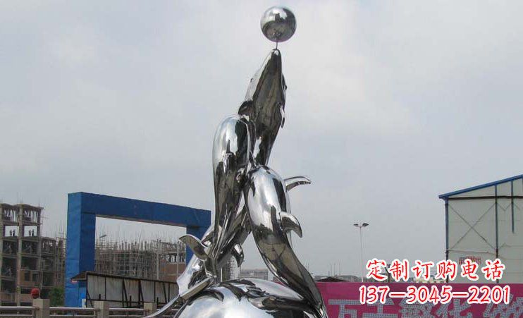 泰安不锈钢海豚雕塑海洋之美的象征