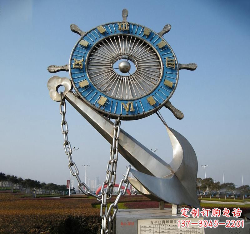 泰安不锈钢海洋船舵雕塑海洋之美的象征