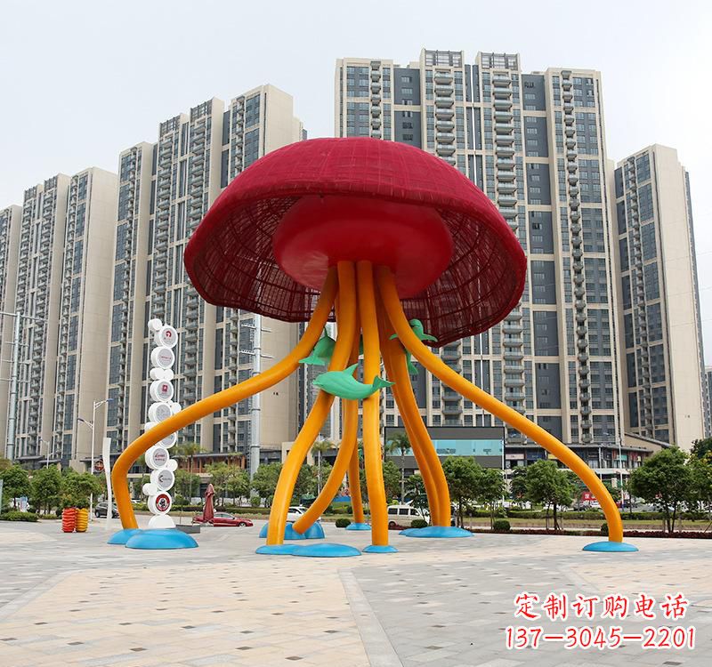 泰安不锈钢海洋水母动物雕塑