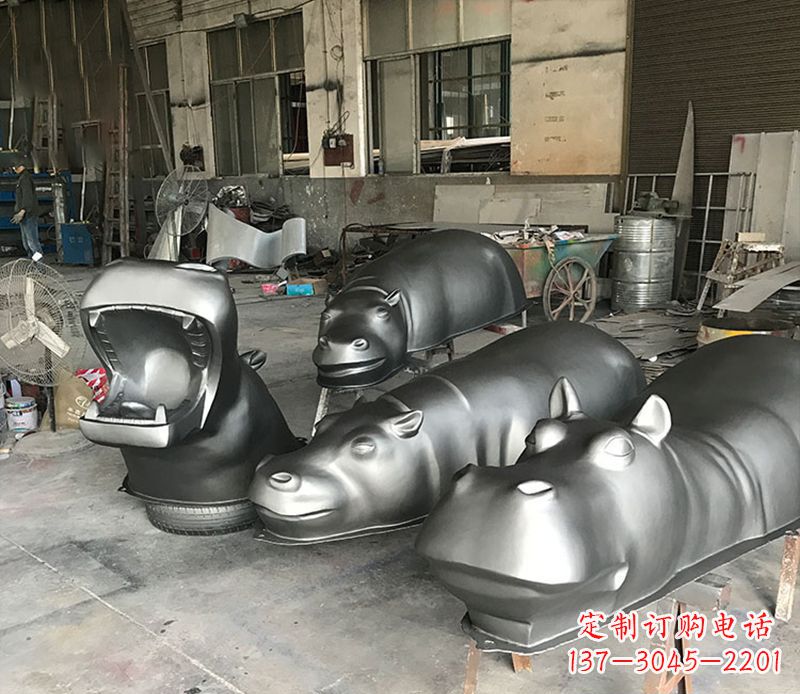 泰安不锈钢河马雕塑——艺术与自然的完美结合