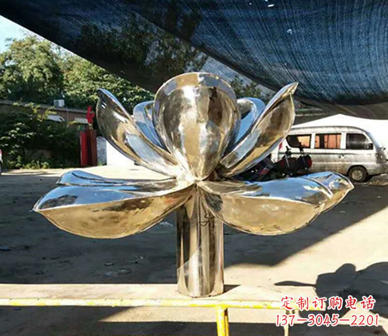 泰安不锈钢荷花雕塑——彰显小区景观之美
