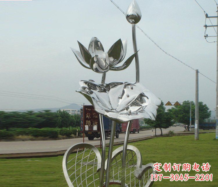 泰安精美不锈钢荷叶雕塑