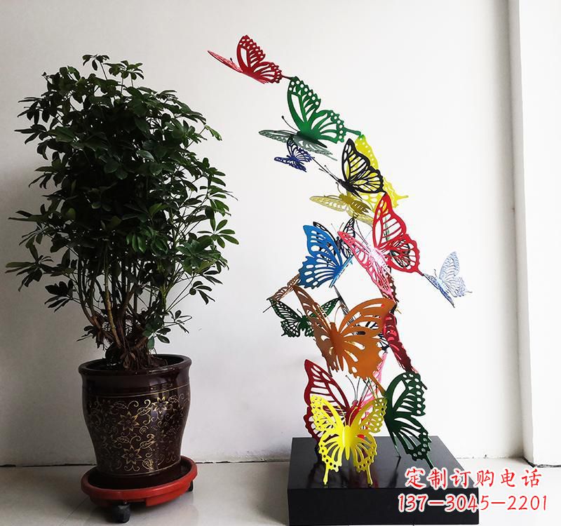 泰安不锈钢蝴蝶雕塑精美的艺术品