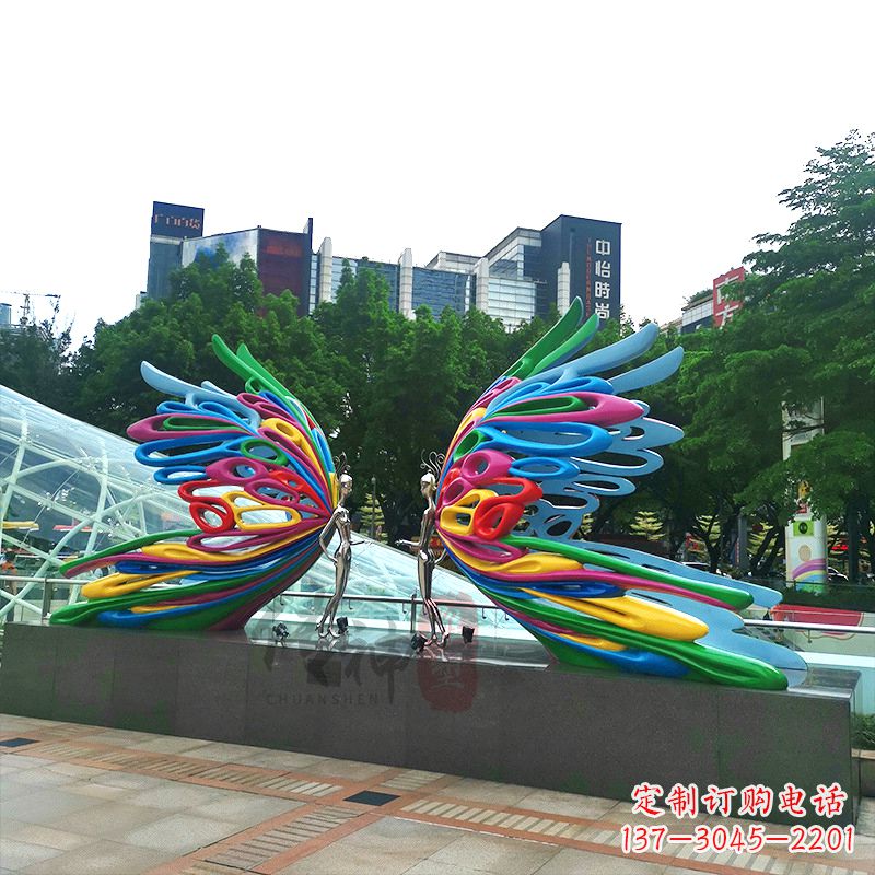 泰安蝴蝶城市广场步道装饰雕塑