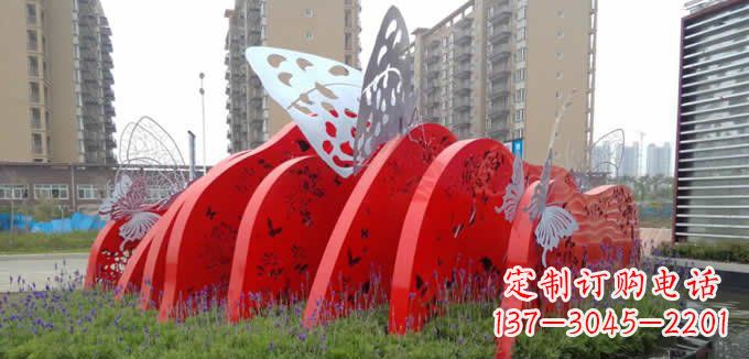 泰安不锈钢蝴蝶小区景观雕塑美丽的蝴蝶展翅
