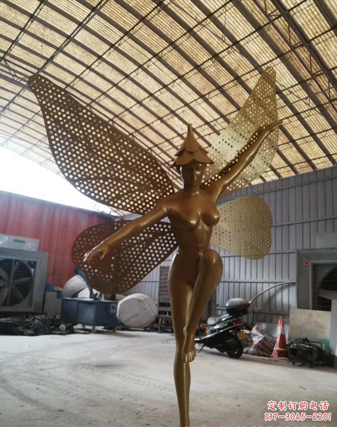 泰安不锈钢蝴蝶仙子雕塑精美的美丽之作
