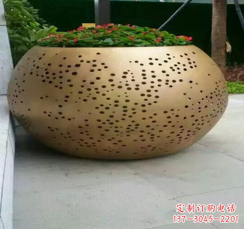 泰安不锈钢户外花盆雕塑美观耐用的室外装饰