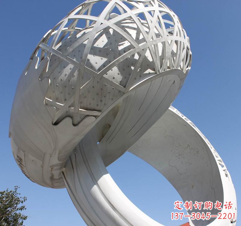泰安不锈钢户外婚庆戒指雕塑