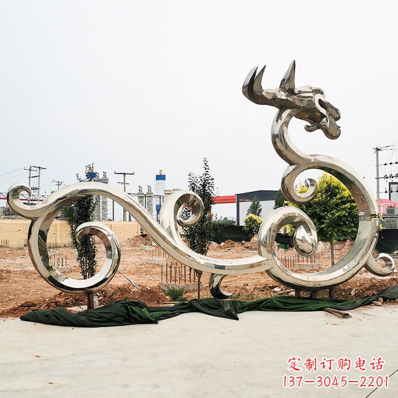 泰安不锈钢花边龙形雕塑传承中华文化精髓