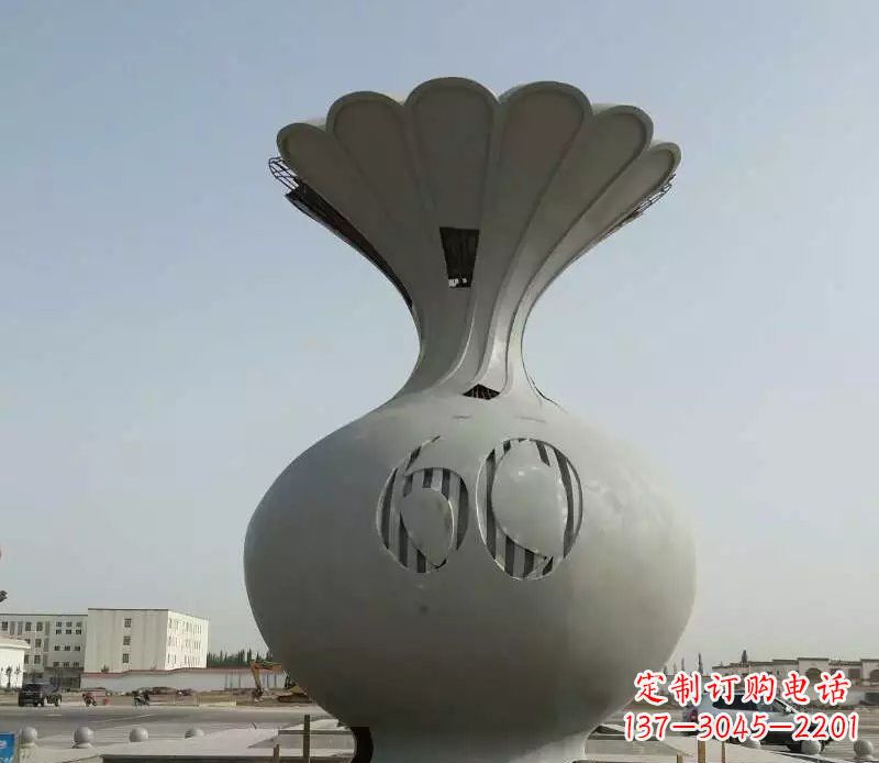 泰安精美不锈钢花篮雕塑