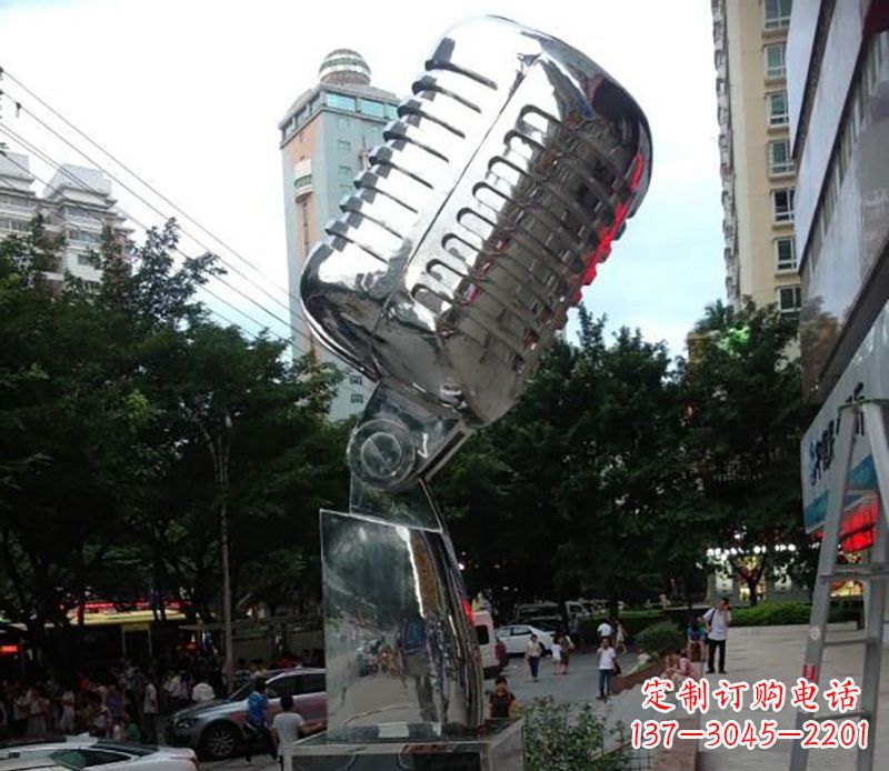 泰安不锈钢话筒雕塑