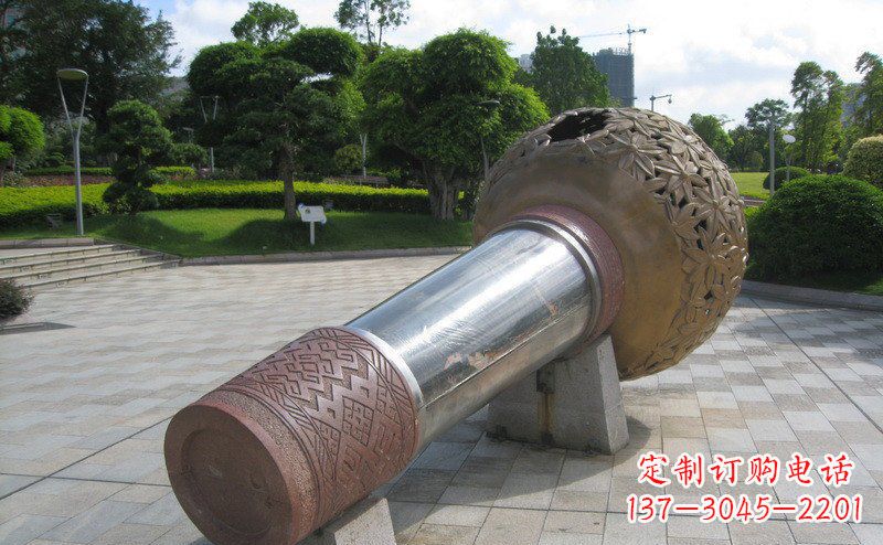 泰安不锈钢话筒广场景观雕塑