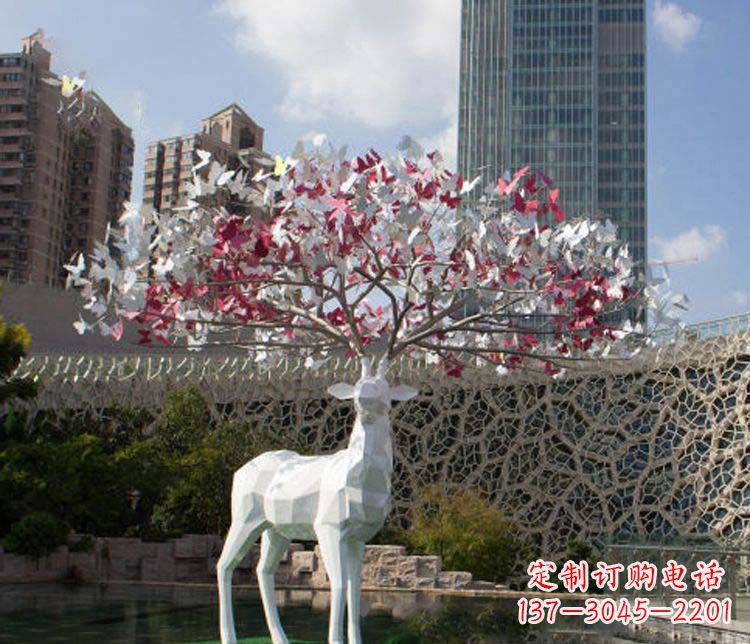 泰安不锈钢梅花鹿雕塑艺术的精美结晶