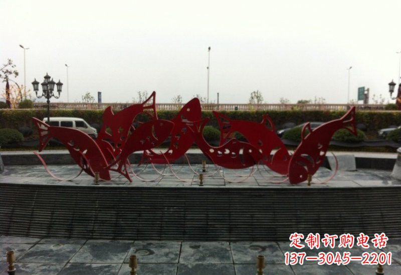 泰安不锈钢剪纸鲤鱼雕塑精巧美观