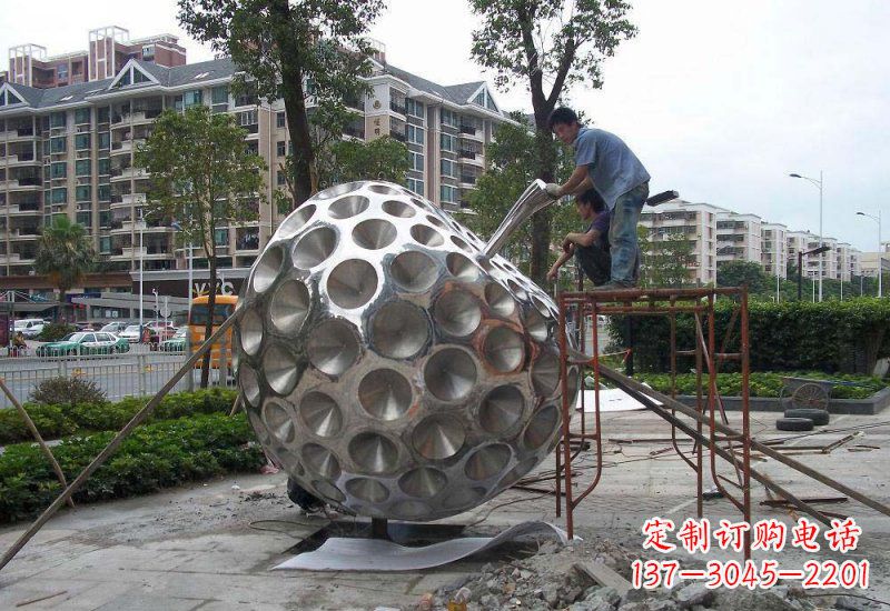 泰安不锈钢苹果雕塑