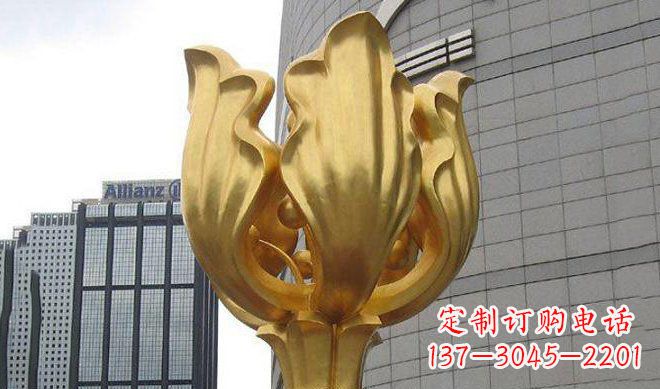 泰安不锈钢紫荆花雕塑传承中国文化