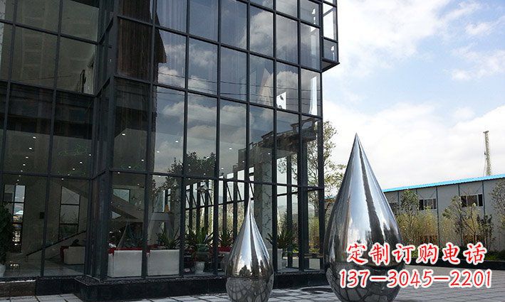 泰安不锈钢景观抽象水滴雕塑