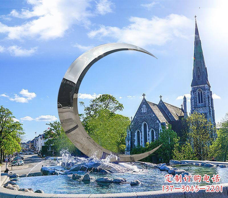 泰安不锈钢景观月亮雕塑精美绝伦