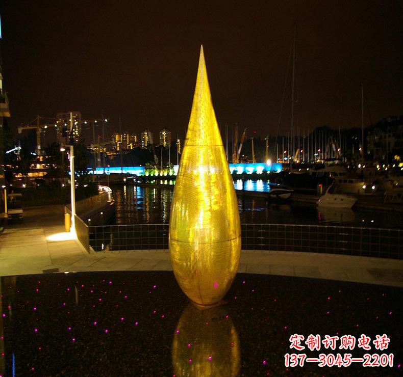 泰安不锈钢水滴雕塑给环境带来美丽