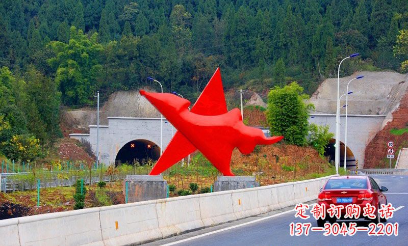 泰安不锈钢五角星雕塑标志着和平与希望
