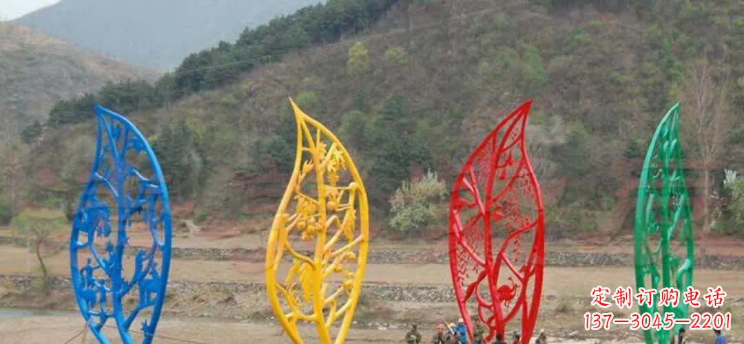 泰安不锈钢景区镂空树叶雕塑