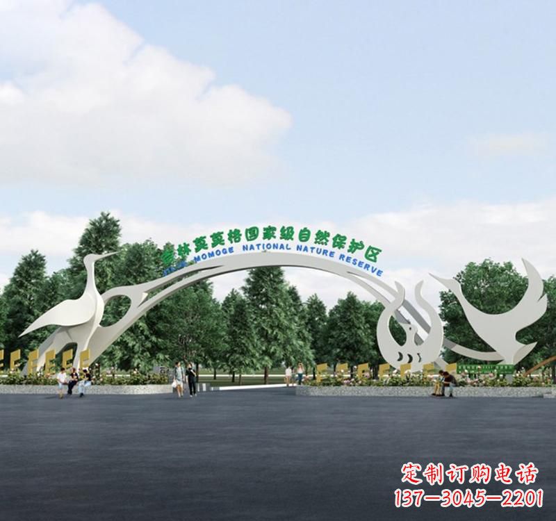 泰安不锈钢景区拱门雕塑精美绝伦
