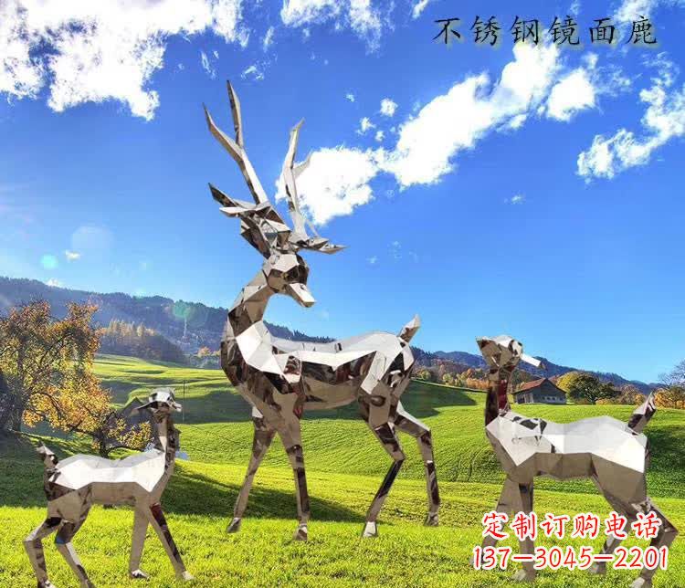 泰安不锈钢鹿精美的动物雕塑
