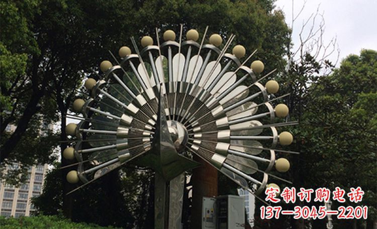 泰安美丽的不锈钢孔雀雕塑