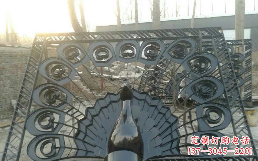泰安不锈钢孔雀开屏景观雕塑