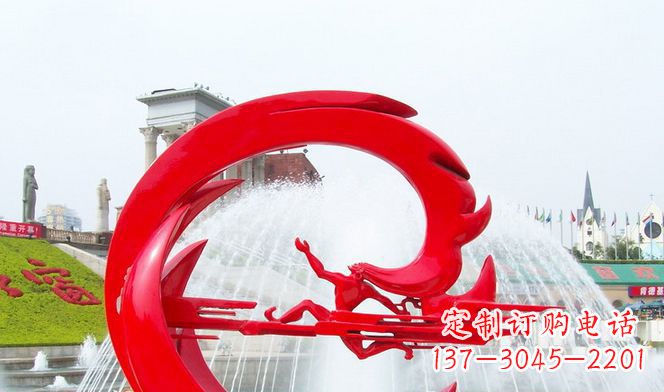 泰安夸父的传奇不锈钢雕塑
