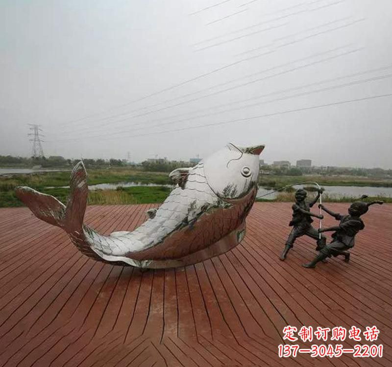 泰安不锈钢鲤鱼雕塑传承中国文化