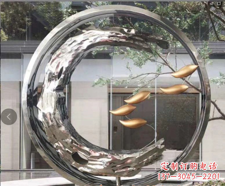 泰安不锈钢鲤鱼跃龙门——一座精美的雕塑