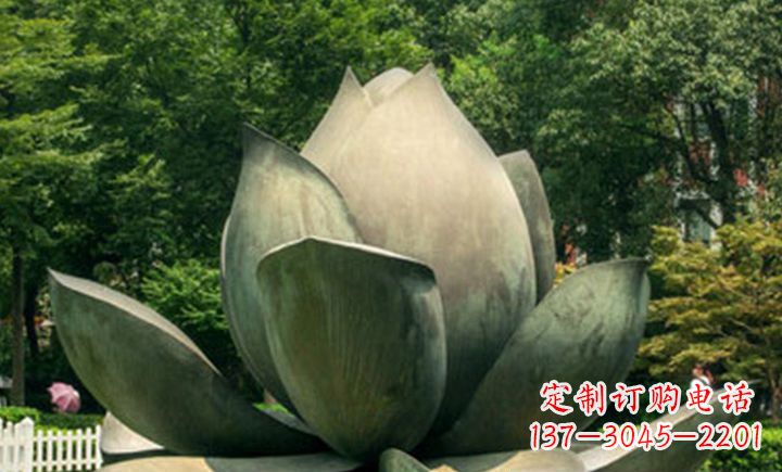 泰安不锈钢莲花公园精美的雕塑装点