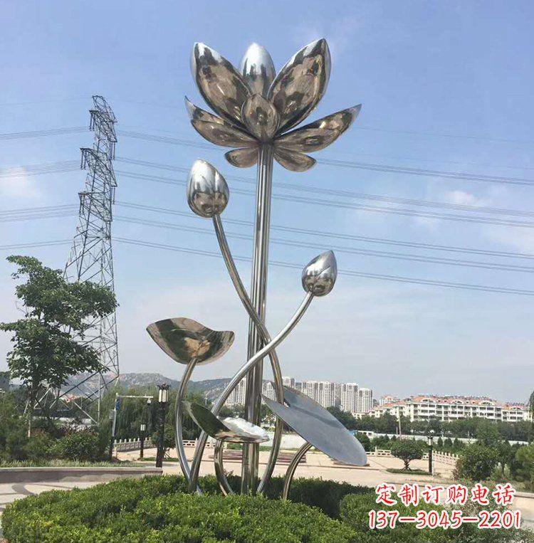 泰安不锈钢莲花雕塑美丽的象征