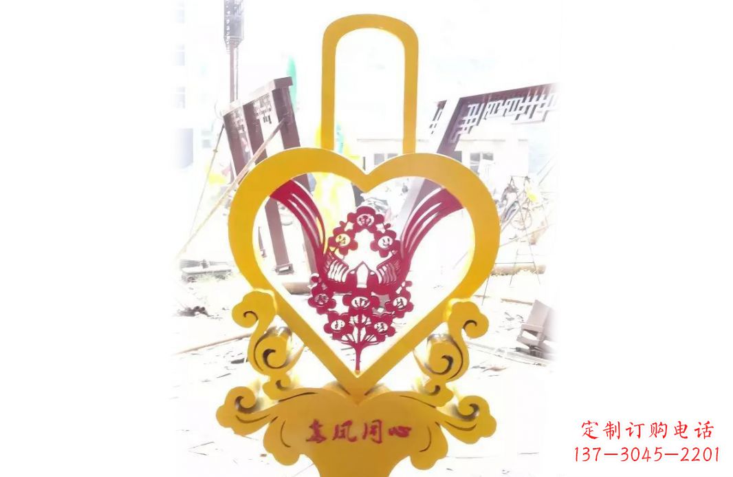 泰安不锈钢龙凤同心景观雕塑彰显中国传统文化