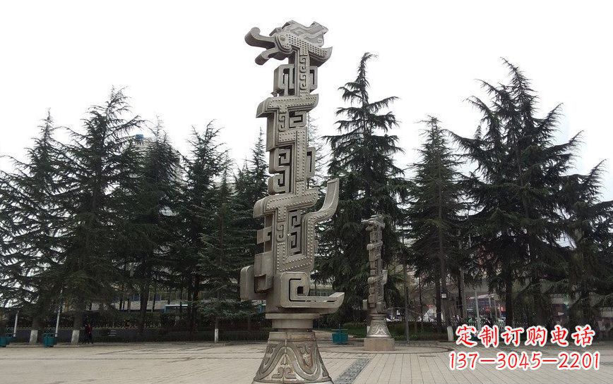 泰安不锈钢龙柱广场景观雕塑