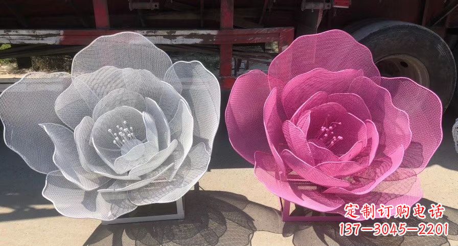泰安不锈钢荷花雕塑,给公园带来优雅美景