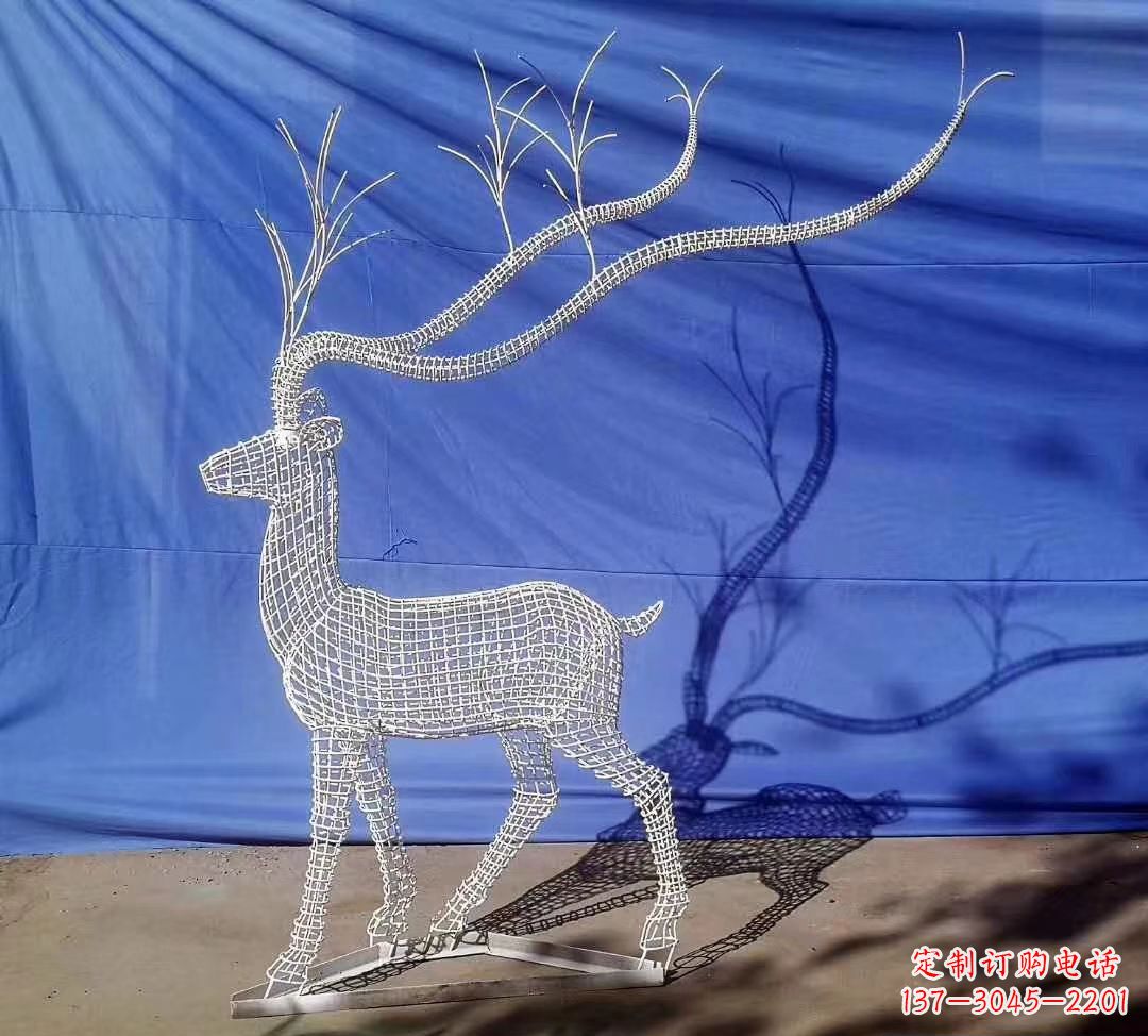 泰安不锈钢麋鹿雕塑精美的景观装饰品
