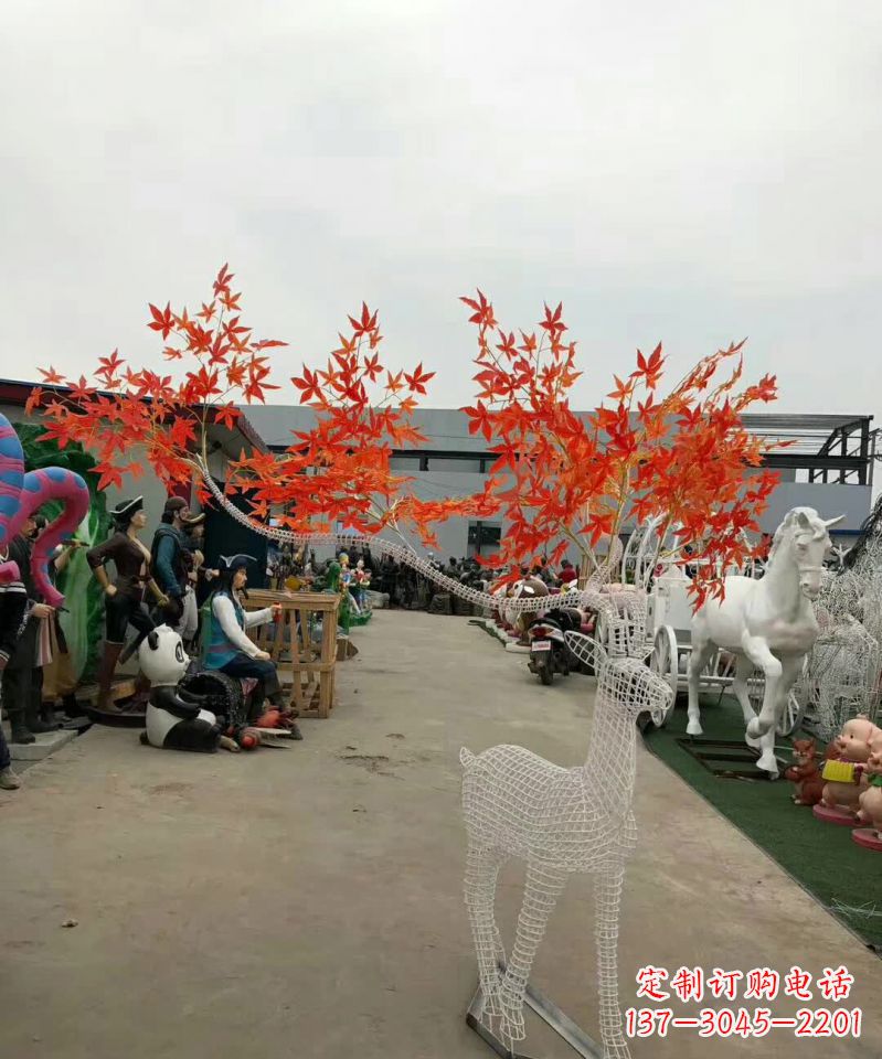 泰安不锈钢麋鹿雕塑精美的艺术品