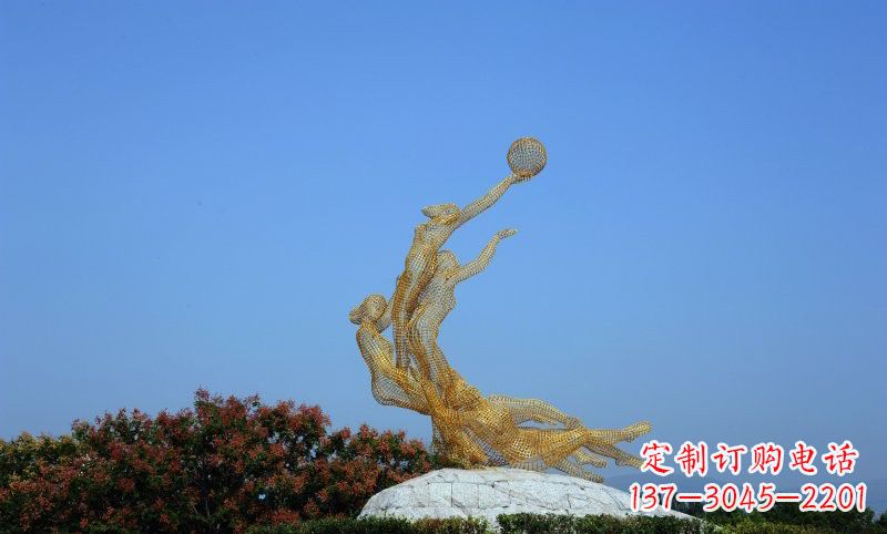泰安精致的不锈钢女排雕塑