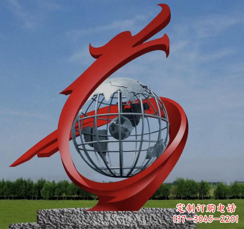 泰安不锈钢镂空艺术地球仪雕塑