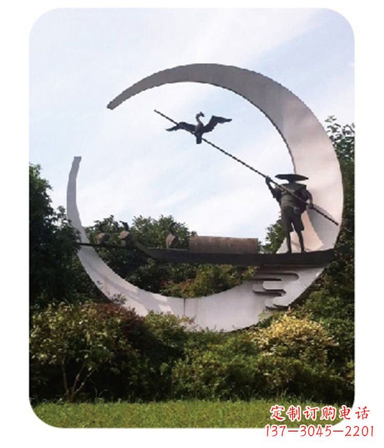 泰安不锈钢鸬鹚雕塑
