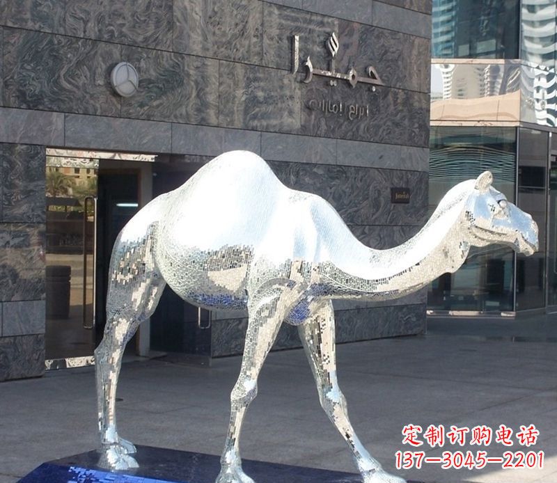泰安不锈钢骆驼雕塑精美外形折射古朴美感