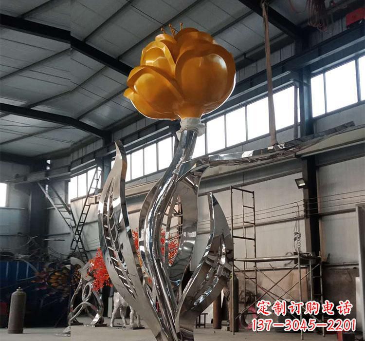 泰安不锈钢玫瑰花雕塑2