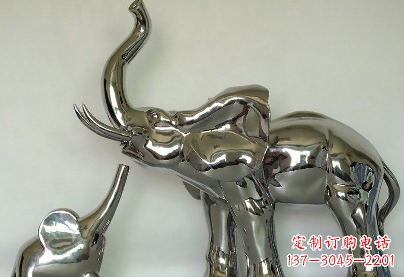 泰安不锈钢母子大象雕塑