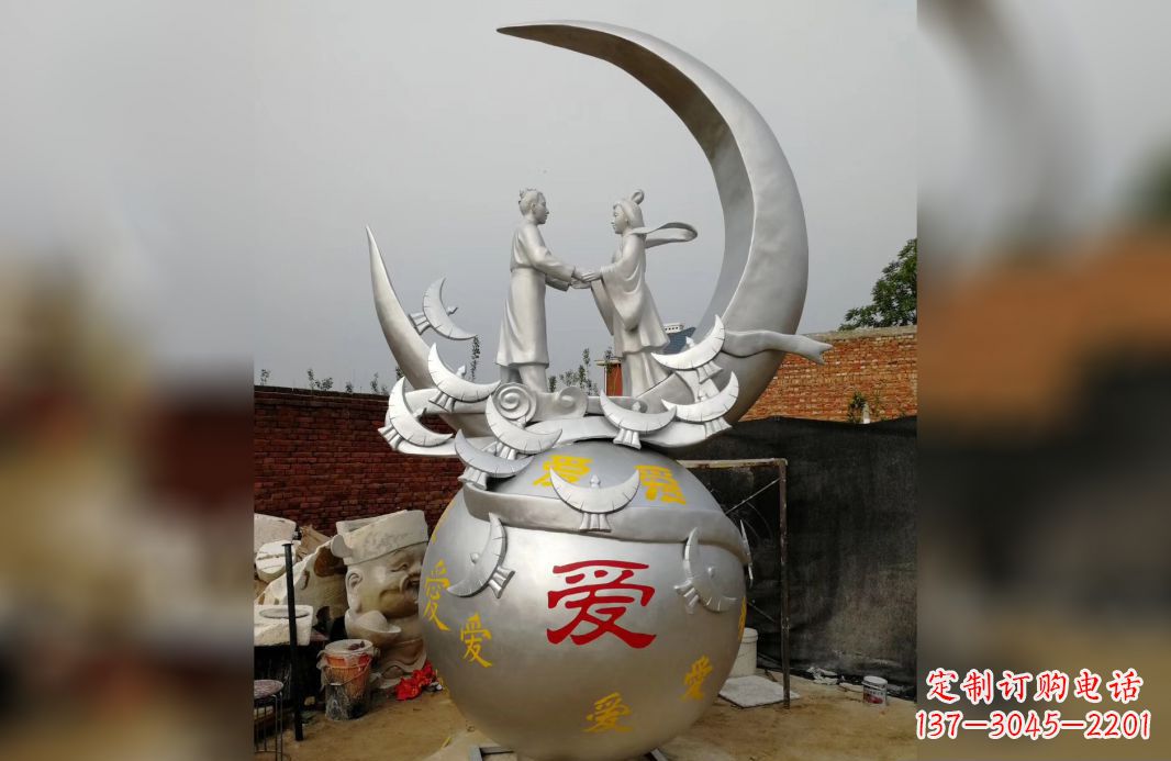 泰安不锈钢牛郎织女雕塑爱情永存
