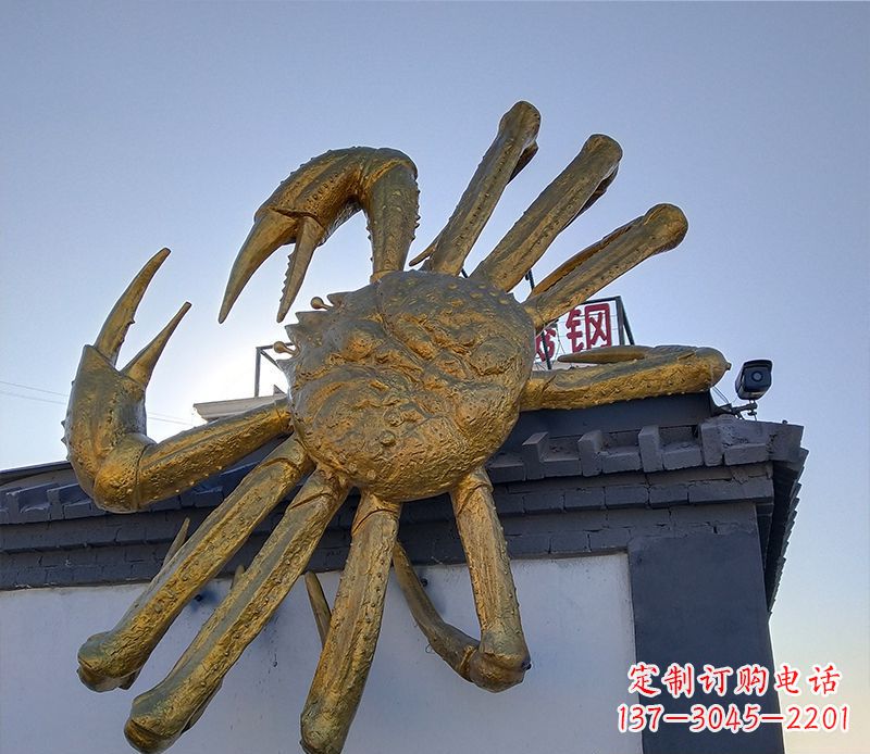 泰安不锈钢螃蟹雕塑精美而又经久不衰